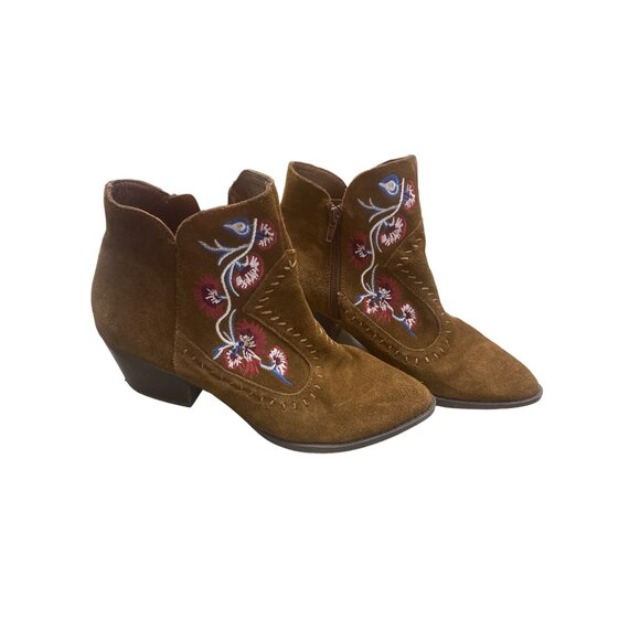 Women’s Carlos VIVIEN brown leather suede bootie size 7.5M SKU 1151 - Picture 2 of 10